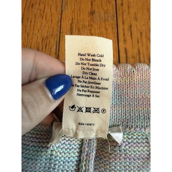 LoveShackFancy Pants Womens XL Pastel Knit Star Crochet Trim Wide Leg Lounge - Picture 5 of 7